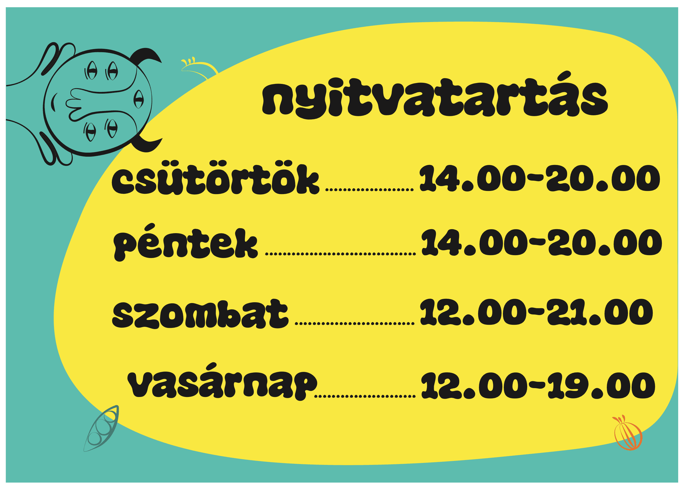 IrgumBurger nyitvatartás tábla a Nomád Bárban